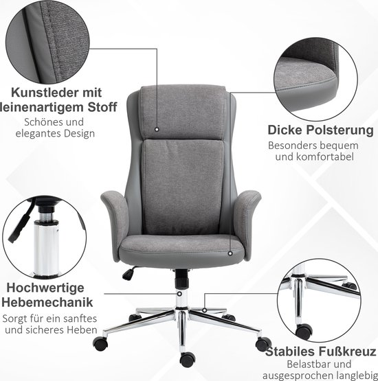 Vinsetto Bürostuhl mit Wippfunktion 921-599 | bol
