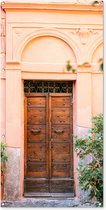 Wanddecoratie buiten Hout - Deur - Pastel - Architectuur - 80x160 cm - Tuindoek - Buitenposter