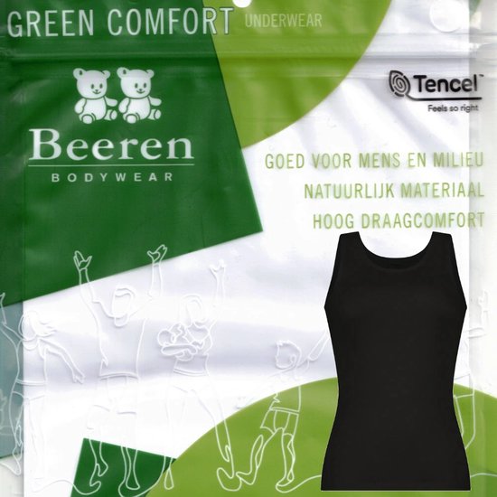 Beeren Green Comfort tencel | dames hemd | MAAT XL | zwart