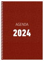 MGPcards - Bureau-agenda 2024 - A4 - Ringband - Spiraal - 7d/2p - Bordeaux - FSC