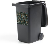 Container sticker Dierenprint - Panterprint - Turquoise - 40x40 cm - Kliko sticker