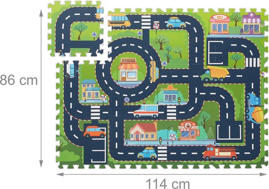 Humbi Puzzelmat, EVA-schuim, voor baby's en kinderen, kruipmat, speelmat, fitnessmat, beschermmat, zwembadmat, vloerbescherming, 62 x 62 x 1 cm, 3- delig, grijs