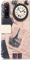 Sony Xperia 1 V Hoesje Portemonnee Book Case Eiffeltoren Print