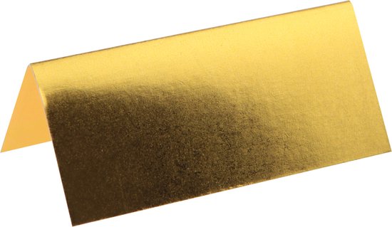 Foto: Santex naamkaartjes plaatskaartjes metallic bruiloft goud 10x stuks 7 x 3 cm