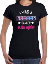 Bellatio Decorations disco verkleed t-shirt dames - jaren 80 feest outfit - famous dancer - zwart M
