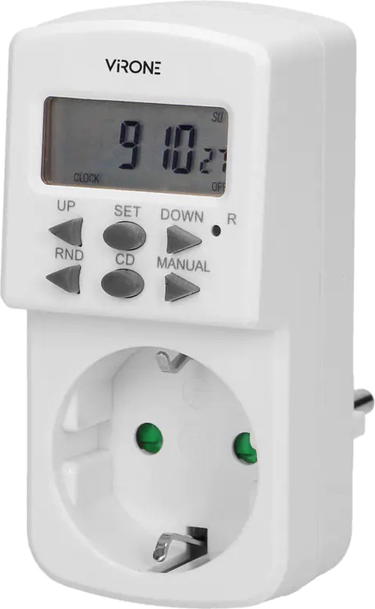 Virone DT-2(GS) - Stopcontact met elektronische timer, MINI, 1800W