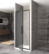 Badplaats Cabine de douche Seattle 100 cm x 195 cm - Verre de sécurité foncé 6 mm - Y compris tous les profilés et bandes - Convient pour douche à l'italienne - Zwart