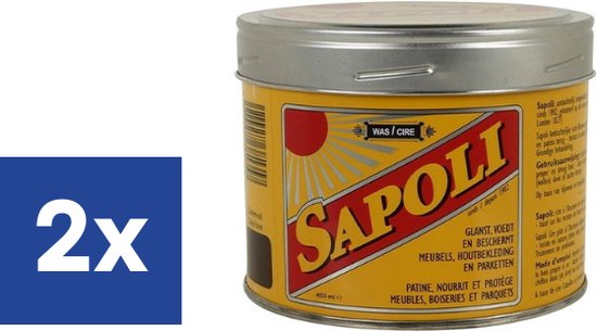 Sapoli - Vaste boenwas - Donkere Eik - 2 x 450 ML - meubelreiniger