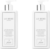 Jacadi Paris - Le Bébé Skincare - Reinigingsmelk - Extra Droge & Gevoelige Huid - 2 x 400 ml - Voordeelverpakking