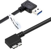 OneOne 0,22 m Micro USB 3.0 kabel. Haaks rechts en haaks links. 5 Gbps Micro USB B kabel is geschikt voor o.a. externe harde schijf / portable harde schijf (HDD)
