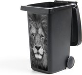 Container sticker Dierenprofiel Perzische leeuw in zwart-wit - 38x80 cm - Kliko sticker