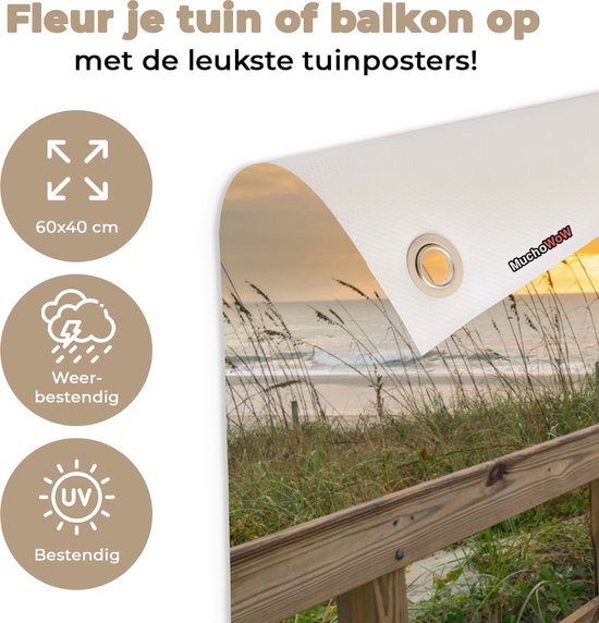 Décoration de jardin Plage - Mer - Dune - Allée - 60x40 cm - Poster de jardin - Toile de jardin - Poster extérieur