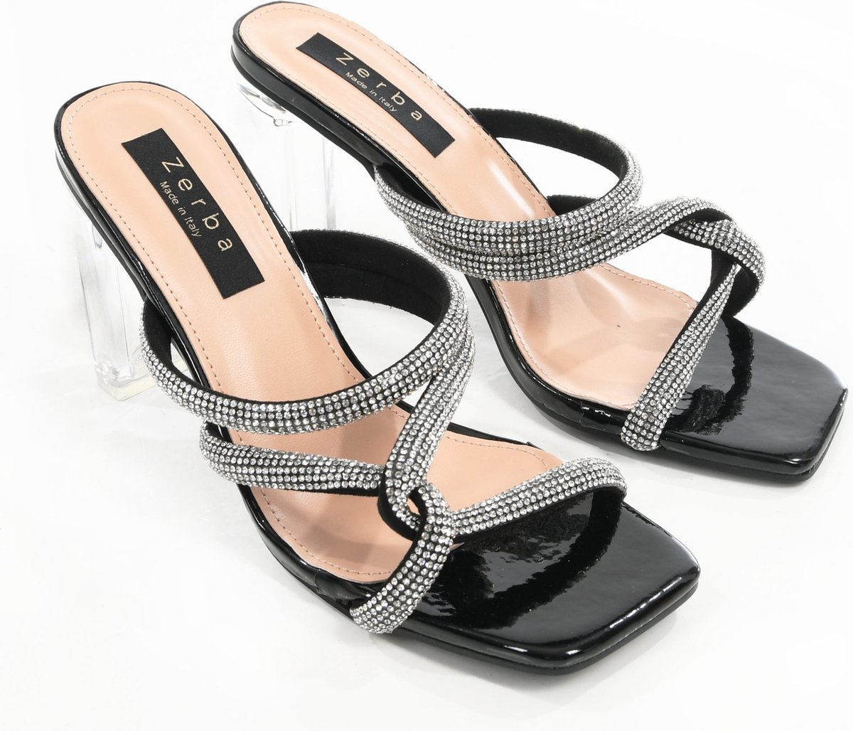 Zerba - Dames Sandalen - Muiltjes - Maat 38 – Zwart Leer – Adria