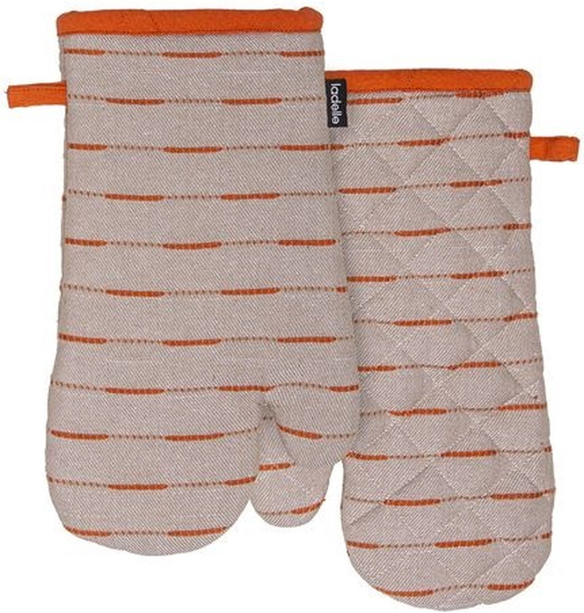 Dash Ovenwant / Ovenhandschoen, Set van 2 Stuks, Oranje, Gerecycled Katoen, 16.5 x 33 cm - Ladelle | Eco Recycled