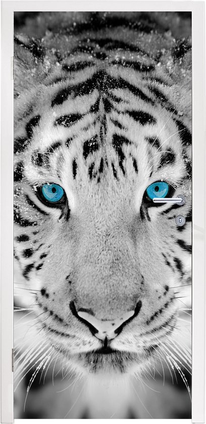 Deursticker Tijger - Winter - Dieren - 80x205 cm - Deurposter