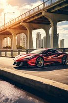 Affiche de voiture | Affiche Voiture de sport | Affiche Voiture Rouge | Décoration d'intérieur | 61x91cm | Convient pour Cadres