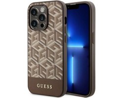 Guess G-Cube Back Case (MagSafe Compatible) - Geschikt voor Apple iPhone 14 Pro Max (6.7") - Bruin