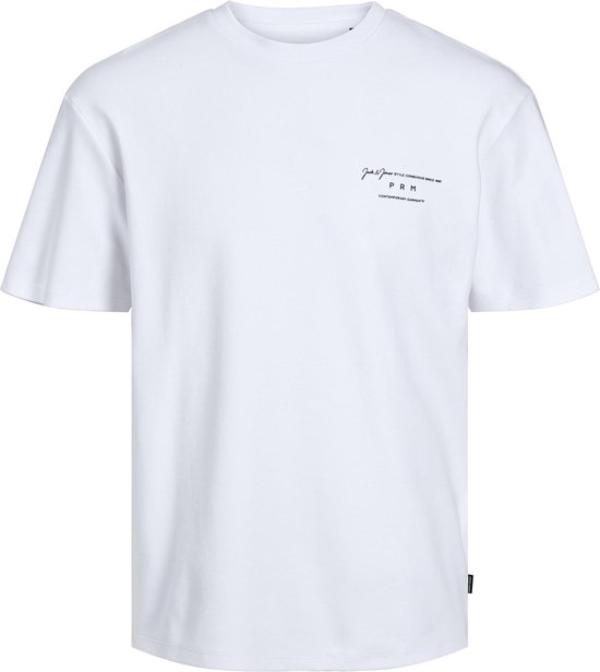 Jack & Jones O-hals shirt blasanchez branding wit - XXL
