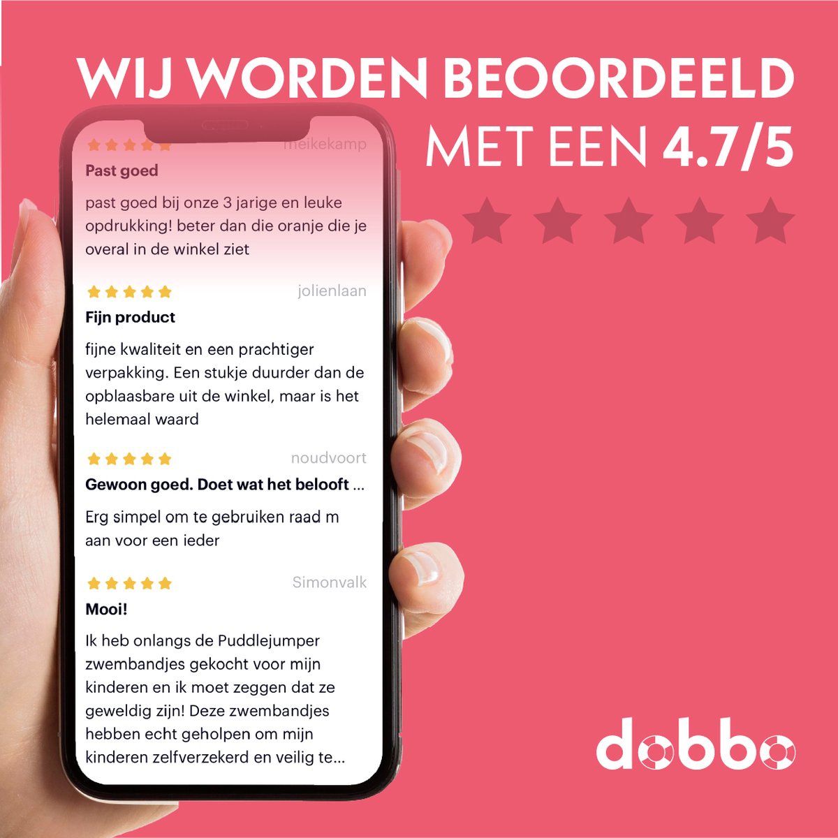 DOBBO Roze - Puddle Jumper - Zwembandjes - Zwemvest - Zwemvleugels - voor Kind van 2 tot 6 jaar - 15 tot 30kg - Roze — afbeelding 12