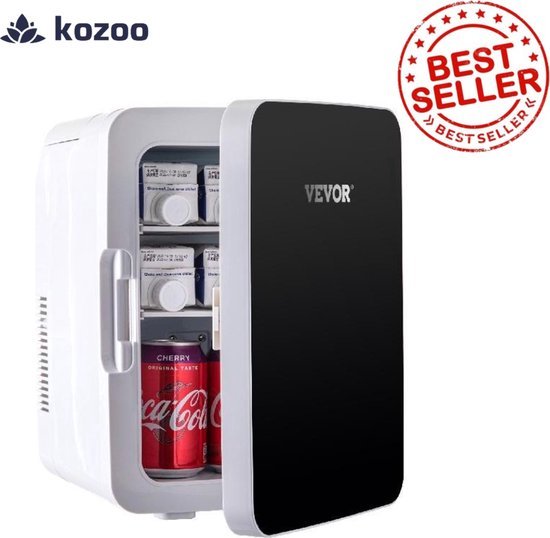 Koelkast: Kozoo - Minibar - Minibar koelkast - Mini koelkast - Koelkast - Bijzetkoelkast - Makkelijk mee te nemen - Warm & koel functie - 10L - Geschikt voor cosmetica - Zwart, van het merk Kozoo