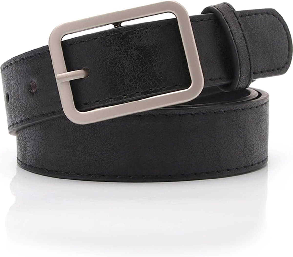 Metallic Riem - Black / Zwart | Riemmaat 90 cm | Lengte 100 x 3 cm | Kunstleer /Staal | Fashion Favorite
