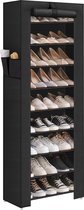 Schoenenrek - 27 paar schoenen - 58x160x28 cm - zwart
