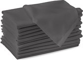 Homes Solid Color Eettafel Servetten - Set van 12 - Wasbaar, Vierkant, 100% Katoen - Voor Familiediners & Buitenfeesten en Dagelijks gebruik (43 x 43 cm, Grey)