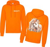 Hoodie paarden - gepersonaliseerde hoodie voor de paardenliefhebber - Oranje - Maat Xxl