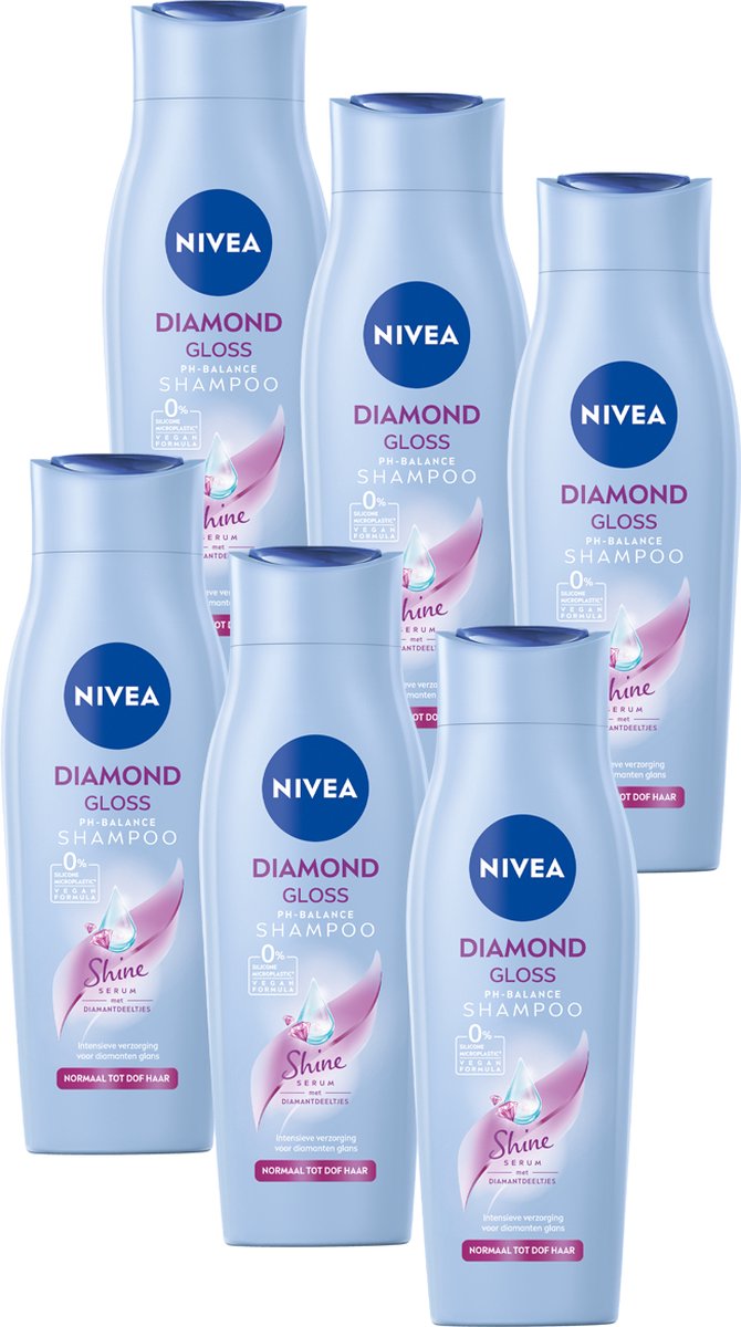 NIVEA Diamond Gloss Care Shampoo - 6 x 250 ml - Voordeelverpakking - NIVEA