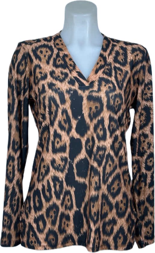 Angelle Milan – Travelkleding voor dames – Panter blouse – Ademend – Kreukvrij – Duurzame Jurk - In 5 maten - Maat L