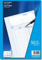 Aurora Invoice Block/ Boek A4 papier autocopiant, 50x2 feuilles, paquet de 5
