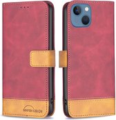 BINFEN Color Book Case - Geschikt voor iPhone 13 Mini Hoesje - Rood