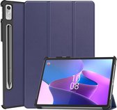 Tri-Fold Book Case met Wake/Sleep - Geschikt voor Lenovo Tab P11 Pro Gen 2 Hoesje - Blauw