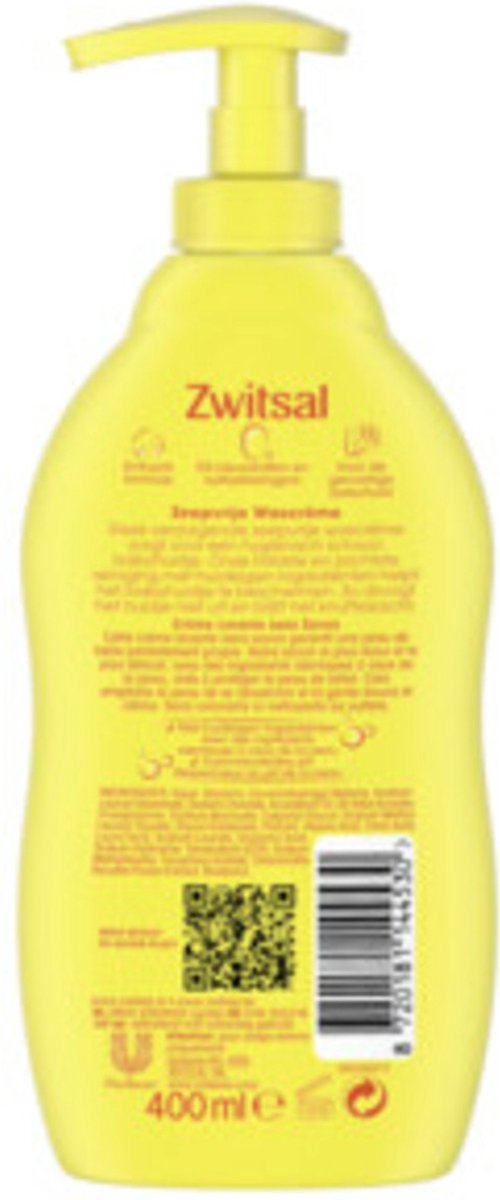 6x Zwitsal Wascreme - Pompje Zeepvrij 400 ml van Zwitsal — afbeelding 4