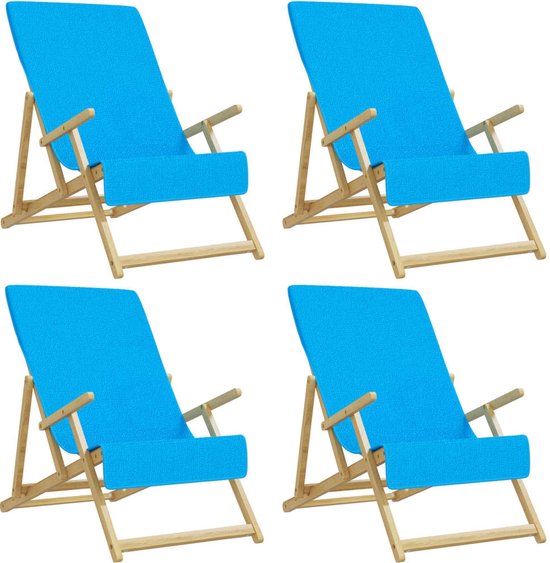 vidaXL-Strandhanddoeken-4-st-400-g/m²-60x135-cm-stof-turquoise