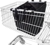 SHOP YOLO - opvouwbare boodschappentas - geschikt voor alle gangbare winkelwagens - aluminium - Zwart