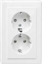 Dubbel stopcontact - Inbouw - Randaarde - 2V - Verticaal - Beveiliging - Polarwit - M-Smart - Schneider Electric - MEG2425-1419