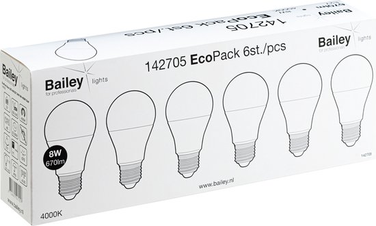 6 Stuks Bailey EcoPack LED-lamp - 142705 - E3B4T