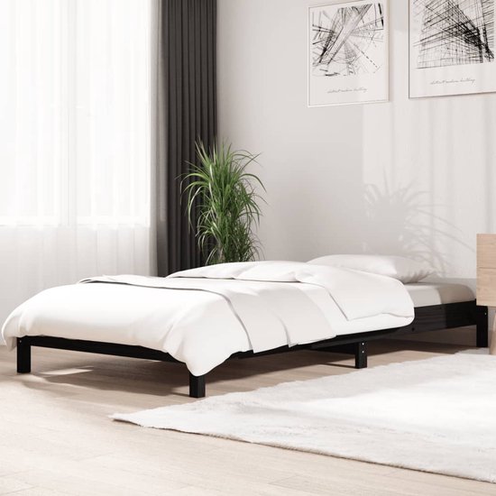 vidaXL-Bed-stapelbaar-75x190-cm-massief-grenenhout-zwart