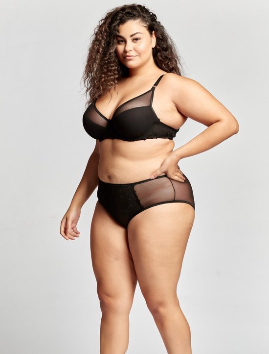 Purple-Daisy Gaspara Soutien BH à armatures en Lingerie plongeant pour femmes (160-024-1Z) - Taille 90C - NOIR