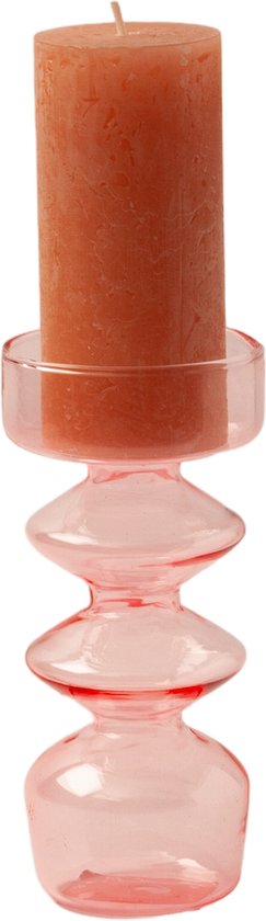 WinQ - Bougeoirs en verre coloré dans une combinaison lilas/rose. Bougeoir en verre - Set composé de 3 pièces - Décoration salon - convient aux Bougies chandelles