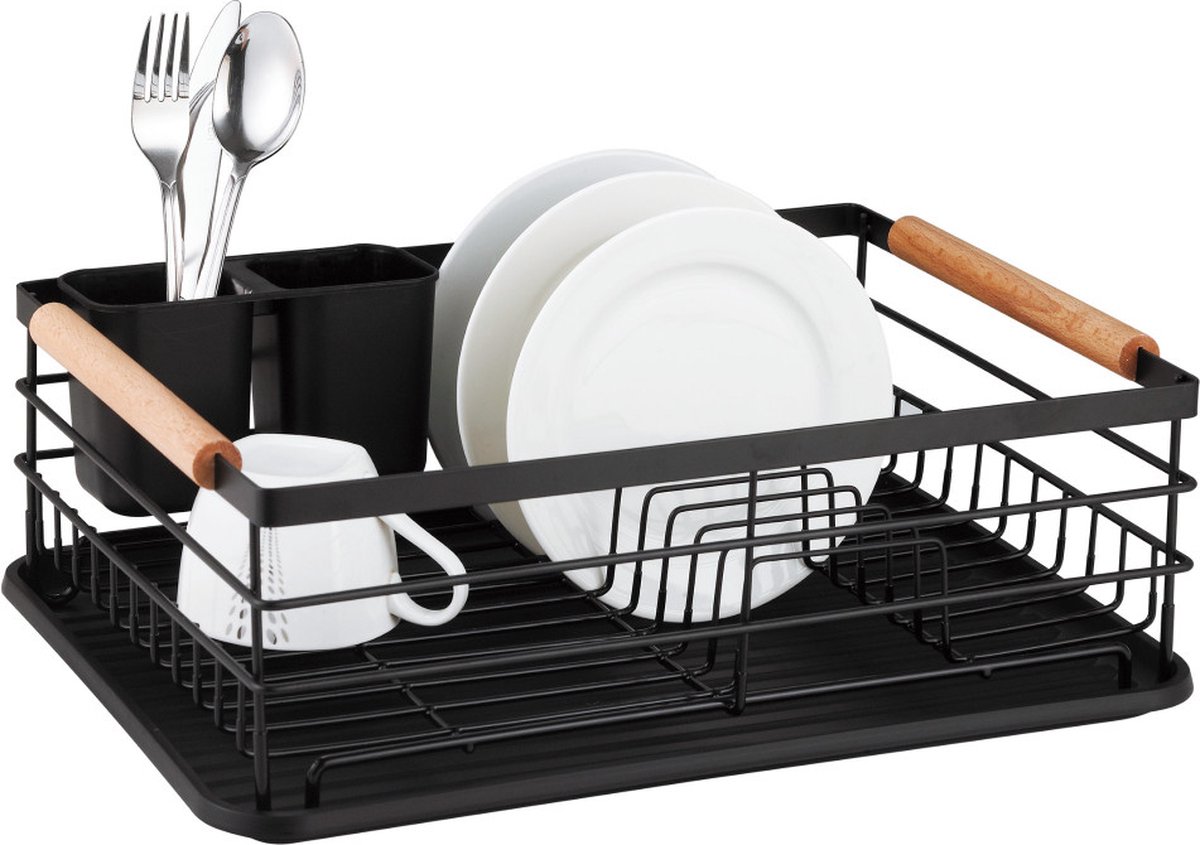 Goedkoopste Kinghoff 1728 - Afdruiprek - metaal - met afneembare bestekafvoer