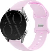xoxo Wildhearts siliconen smartwatch bandje 20mm - Geschikt voor Samsung Galaxy Watch 6 / 6 Classic / Watch 5 / 5 Pro / Watch 4 / 4 Classic / Watch 1 42mm / Watch 3 41mm - Polar Unite / Pacer / Ignite 1-2-3 / Amazfit GTS 1-2-3-4 / Bip - Roze