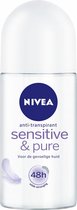 3x Nivea Deodorant Roller Sensitive & Pure 50 ml