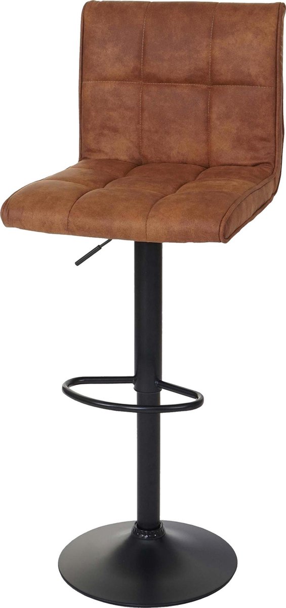 MCW Barkruk MCW-B13, barkruk tegenkruk, imitatiesuède MVG-gecertificeerd ~ vintage lichtbruin