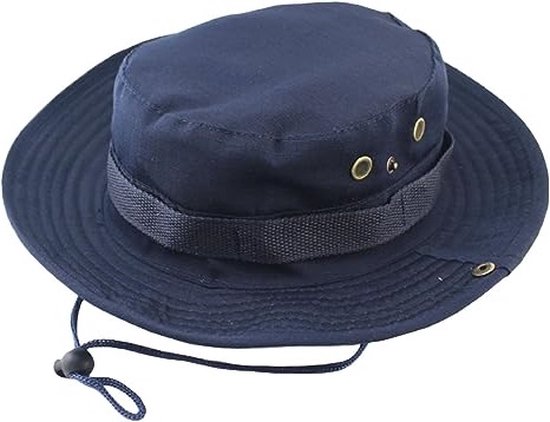 RAMBUX® - Vissershoedje Heren - Marine Blauw - Bucket Hat - UV Werende Zonnehoed - UPF50+ Katoen & Polyester - Hoed Vouwbaar - 58-61 cm