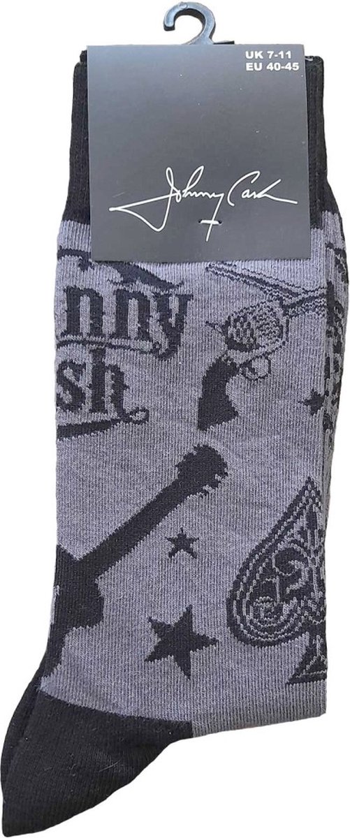 Johnny Cash - Guitars 'N Guns Sokken - EU 40-45 - Grijs/Zwart