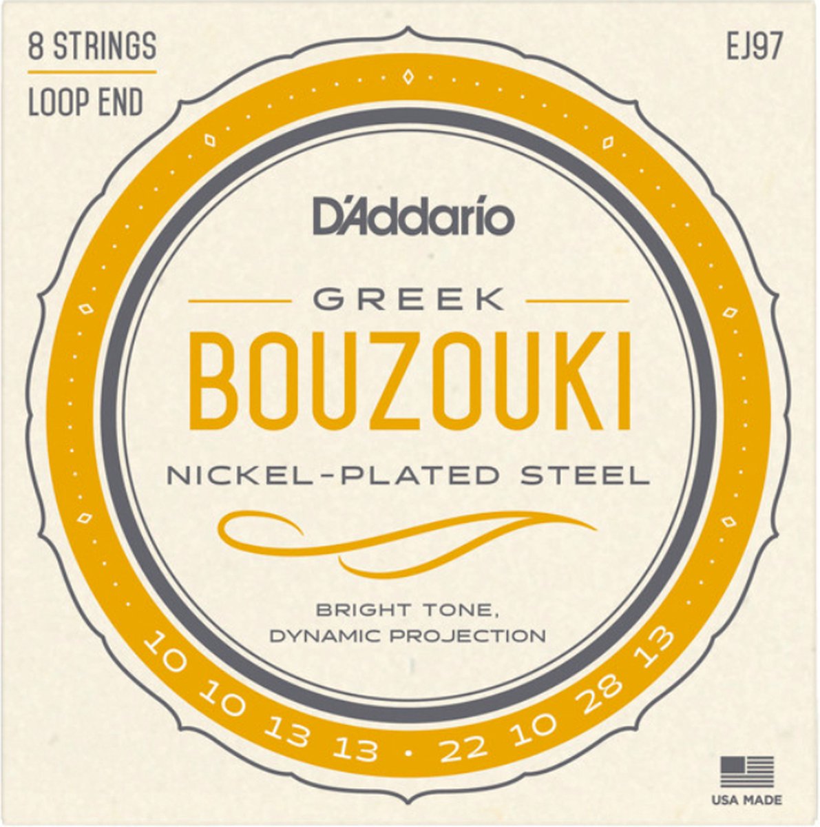 D'addario EJ97 - Bouzouki Greek - 8-string - Nickel Wound