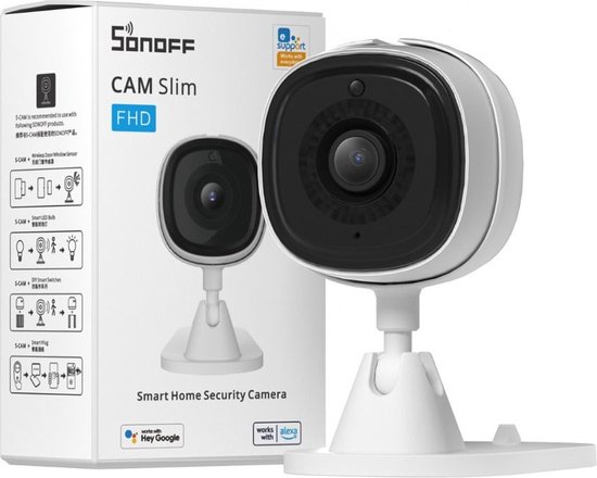 Sonoff Beveiligingscamera 1080P Full HD - Werkt ook prima als Babyfoon - IR Night Vision - Bewegingsdetectie - Waarschuwingsfunctie - Slimme scène - Ondersteuning voor cloudopslag - RTSP-protocol - Wit
