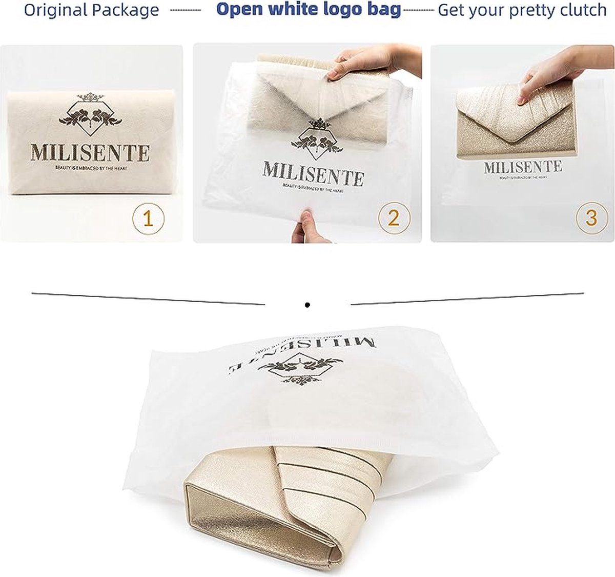 Celestial Vintage Kusslot Tas Geborduurd op canvas | Boutique - Boutique